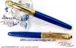 Perfect Replica AAA Cartier Panthere Gold Cap Blue Rollerball Pen